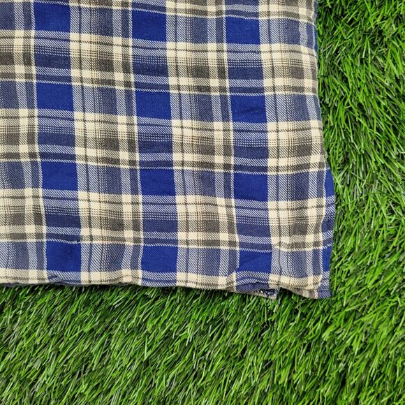 Vintage 90s Plaid Shacket Jacket Large 23x29 Blue - Picture 5 of 11